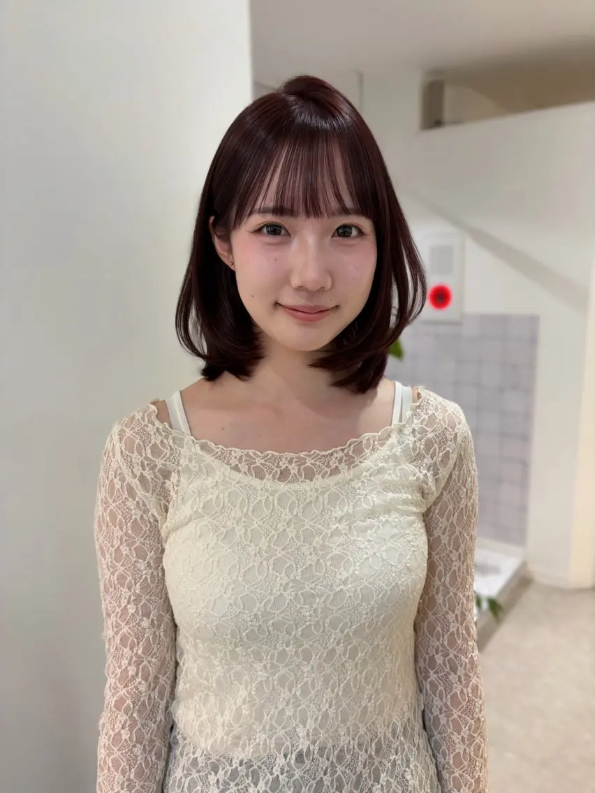 ミディアム カラー カット ヘアカラー RISAKO レイヤーカット🎀のヘアスタイル