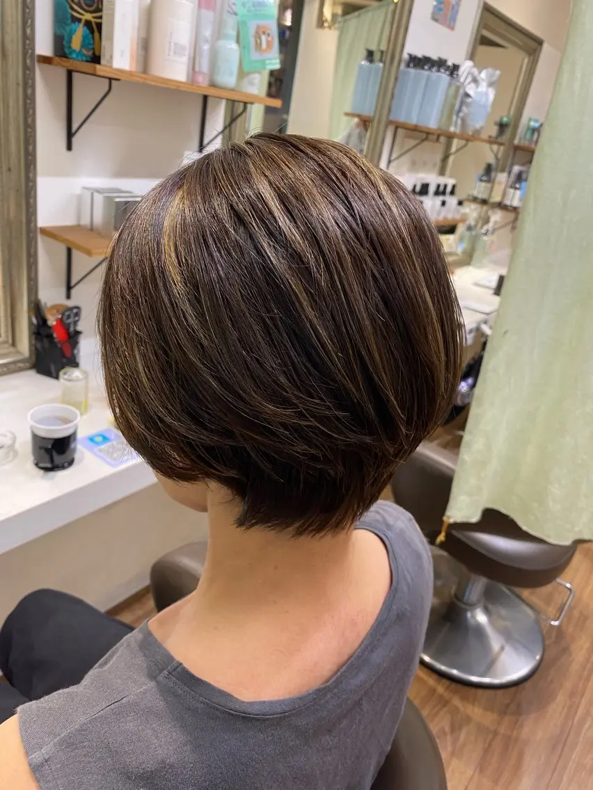 ショート カラー ヘアカラー 透明感カラー/韓国 ヘア🩶yuri🩵のヘアスタイル