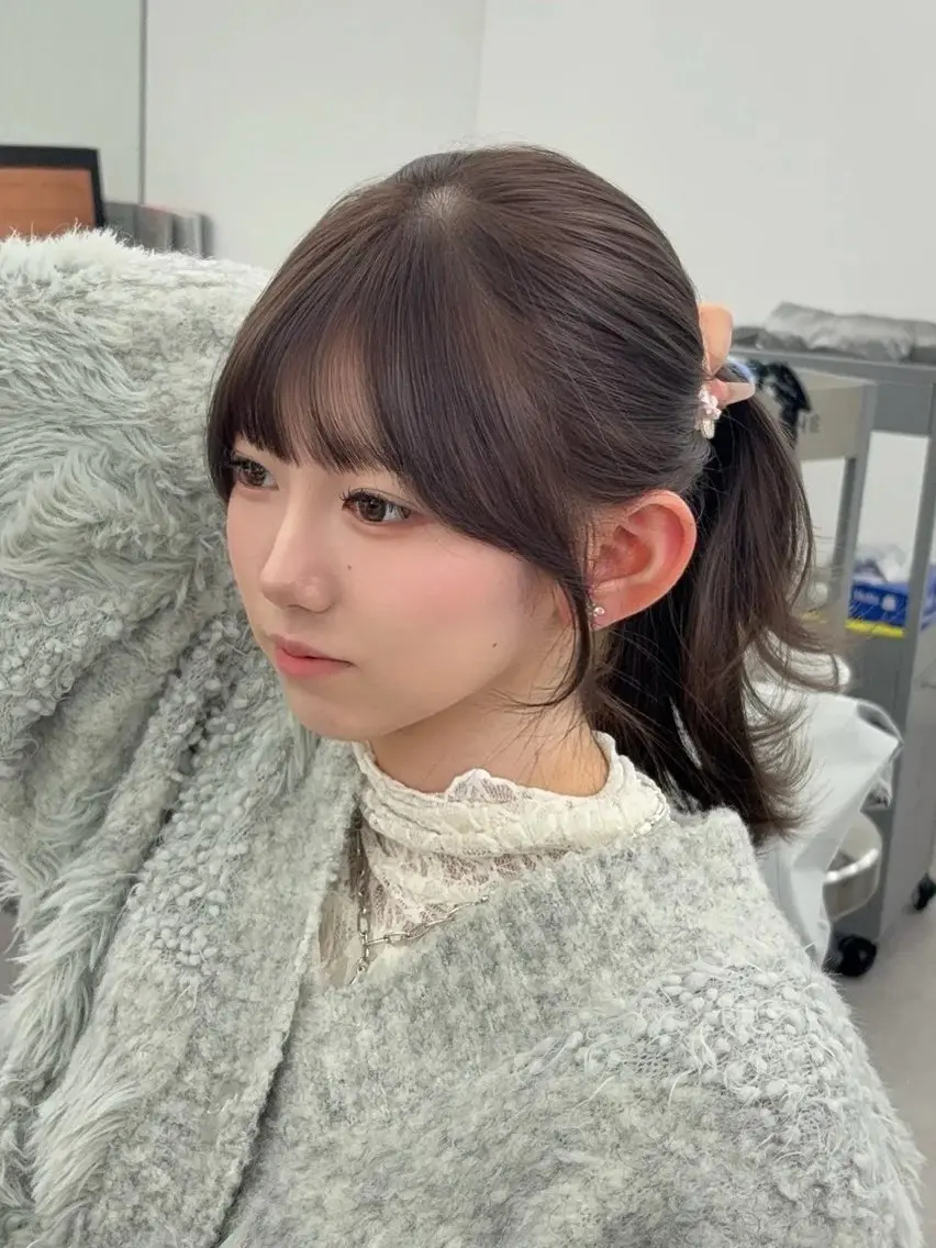 ロング カラー レイヤーカット 小顔カット カット ヘアカラー トリートメント 韓国ヘア/レイヤー/ 顔まわり足立遥奈のヘアスタイル