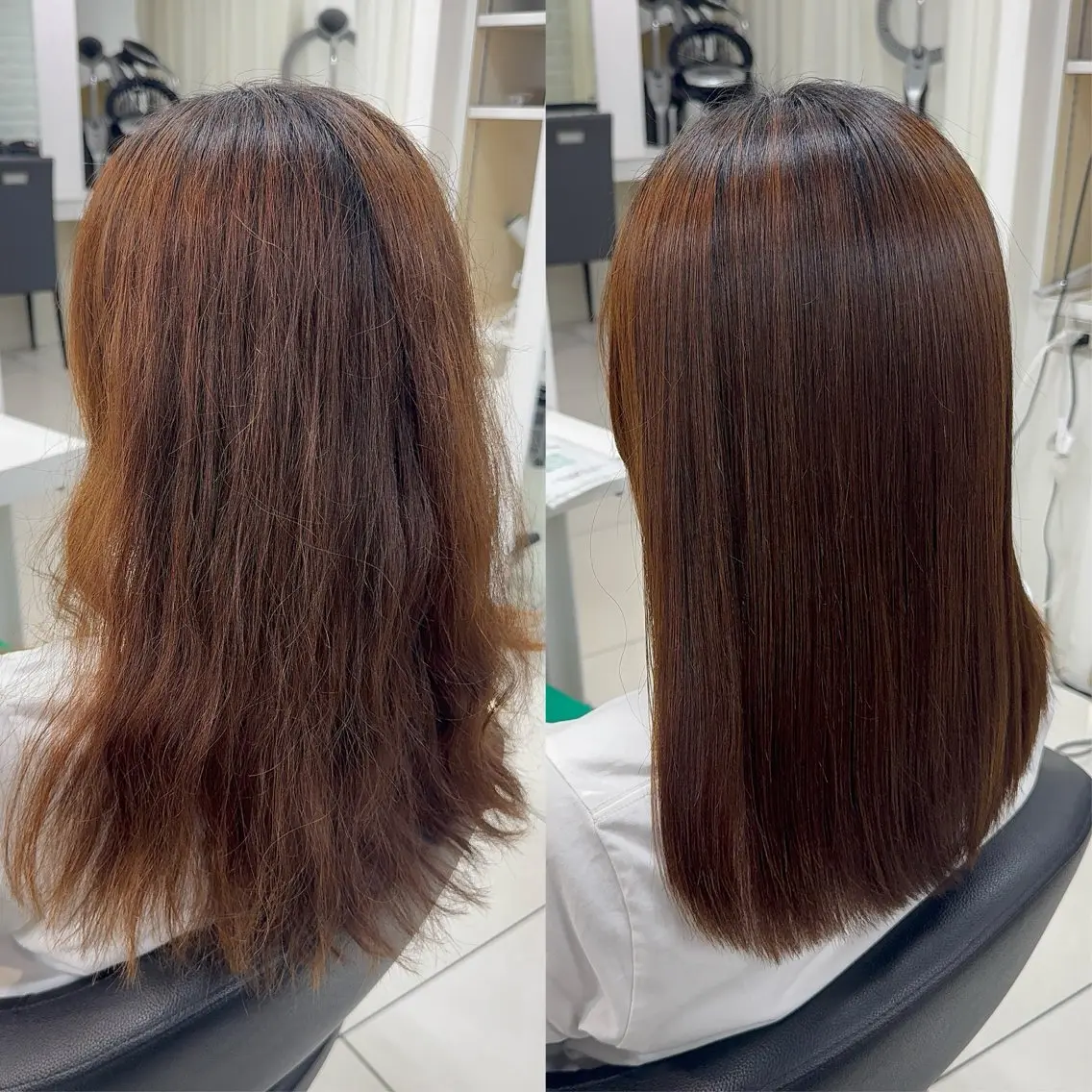 ミディアム パーマ カット 縮毛矯正 トリートメント 縮毛矯正指名No.1 レイヤー/SHIMAのヘアスタイル