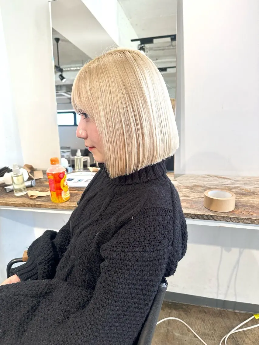 ミディアム カラー カット ヘアカラー トリートメント ヘアセット ✨艶ブリーチカラー ✨四ノ宮裕己のヘアスタイル