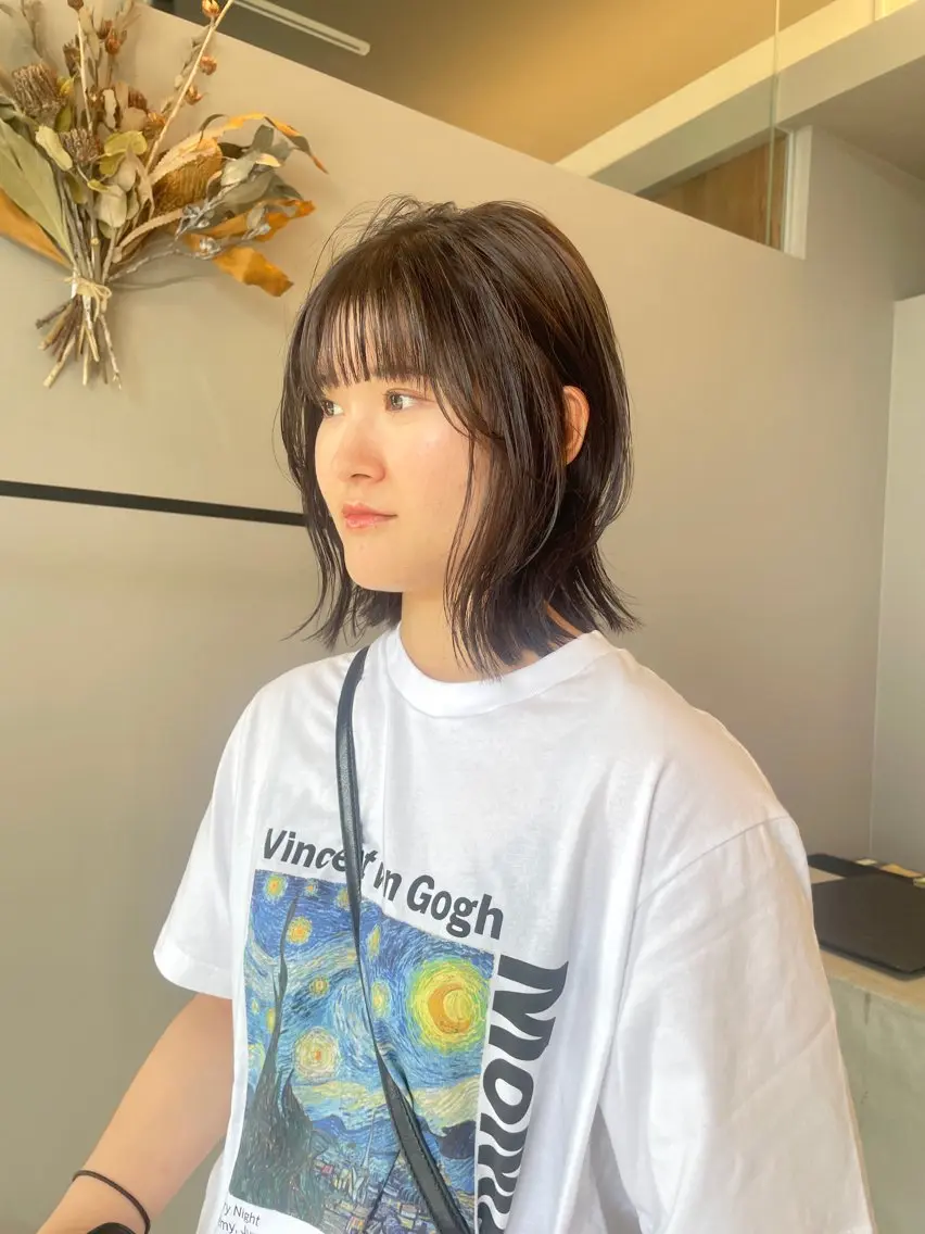 ミディアム カラー 透明感カラー レイヤーカット REINA /nёn/女性限定のヘアスタイル