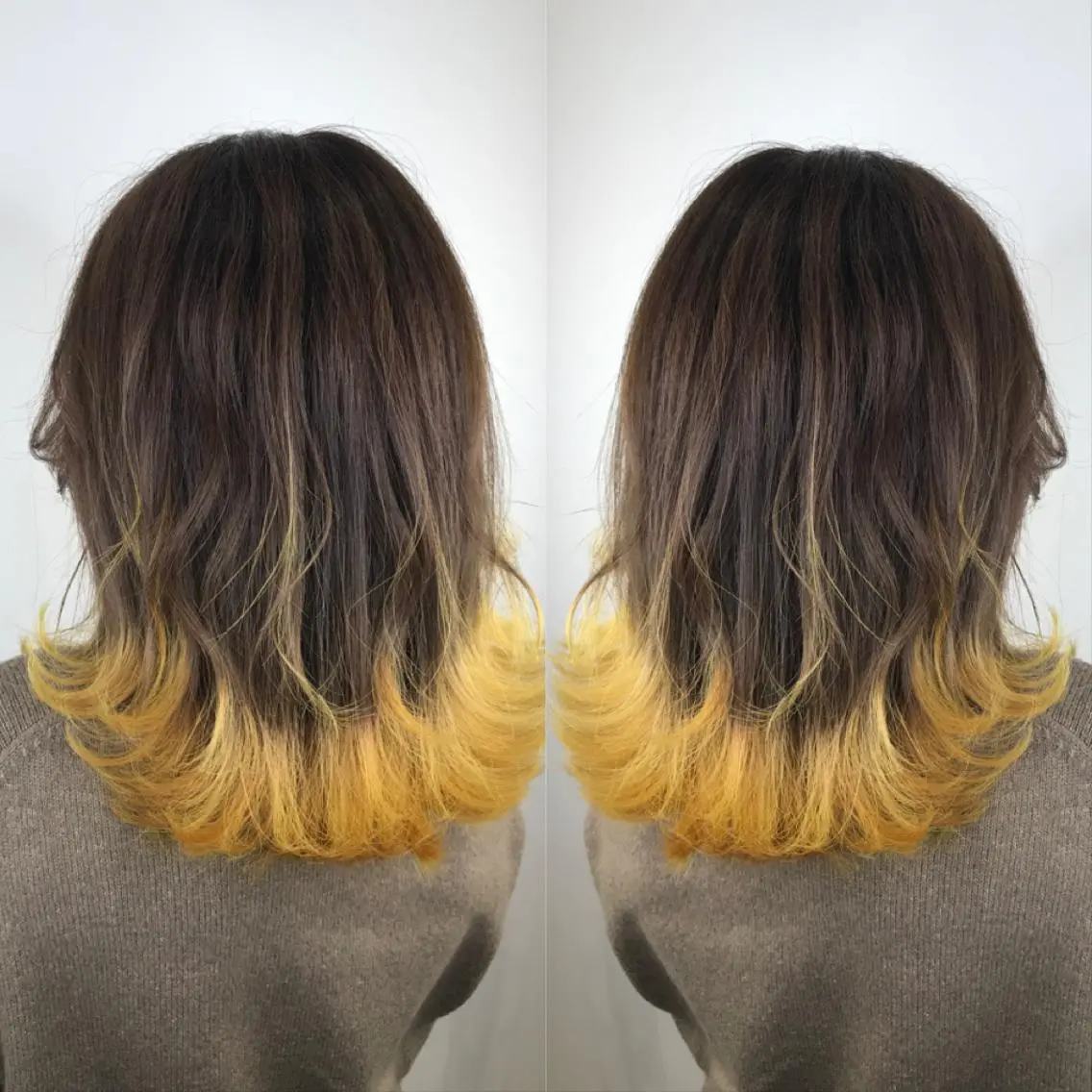 ミディアム カラー ブリーチ カット ヘアカラー トリートメント 大橋 輝久のヘアスタイル
