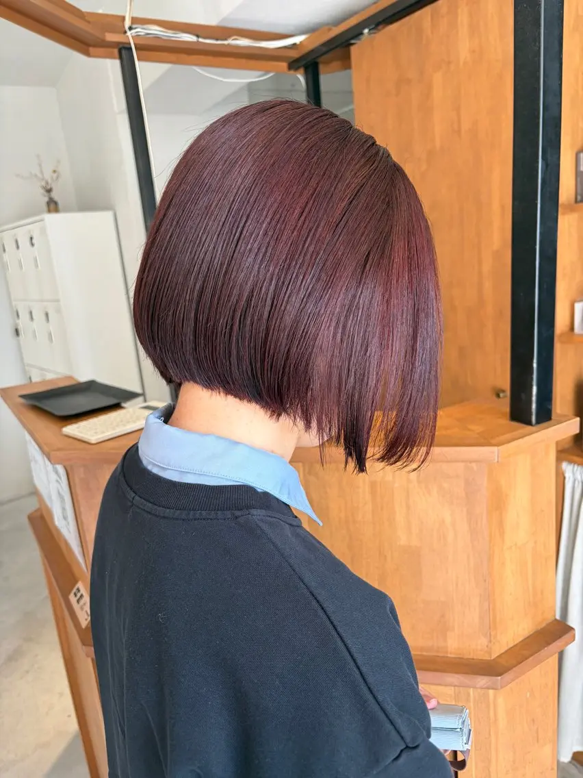 ショート カラー ピンクカラー ボブ カット ヘアカラー FERIA 緑地公園 🎀山口 ゆらら🎀のヘアスタイル
