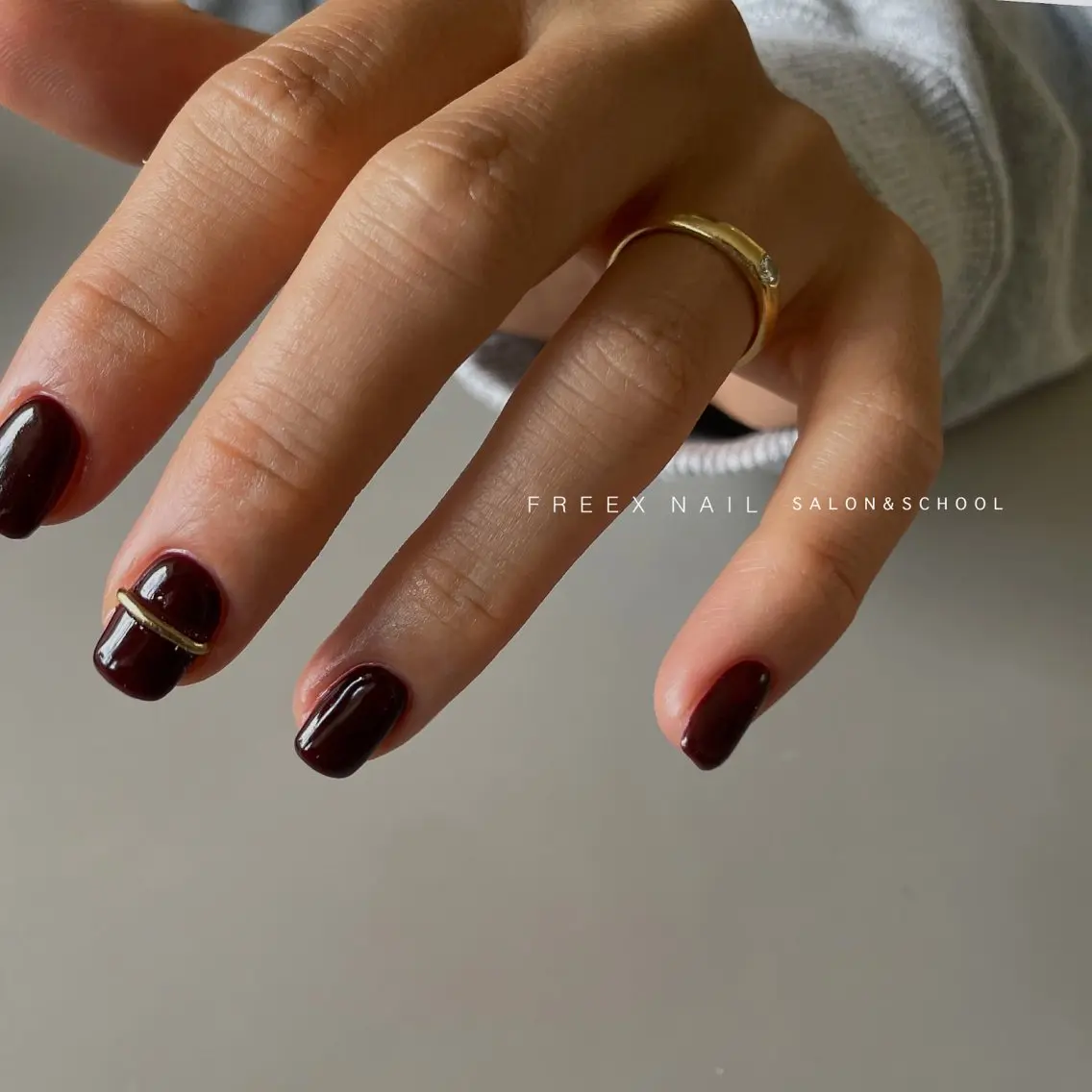 ネイル ボルドー ハンドネイル freex nail /ニュアンス/個性派のネイルデザイン