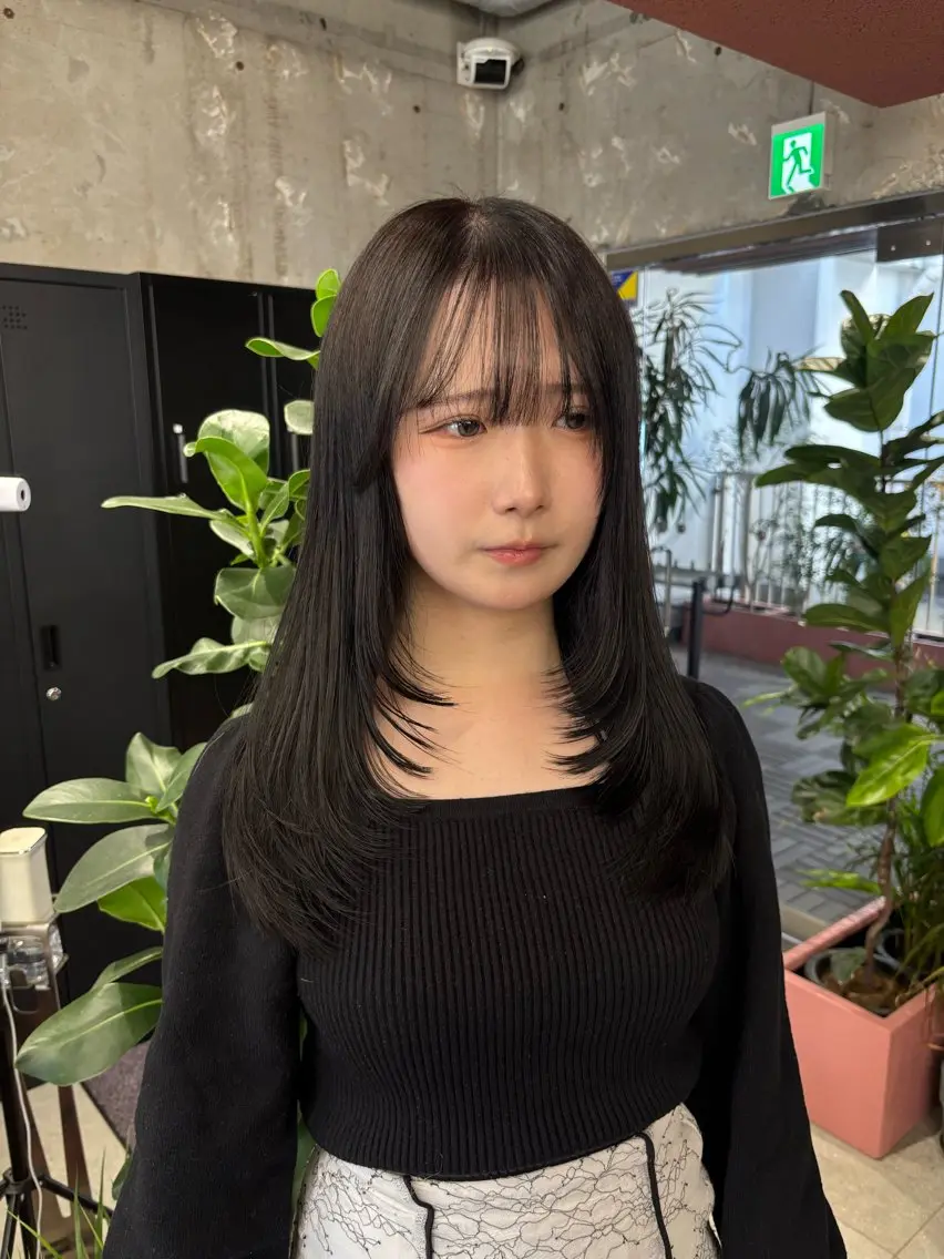 ロング カラー レイヤーカット カット ヘアカラー トリートメント ほらぐちるい𖤐 /レイヤー/ツヤ感のヘアスタイル