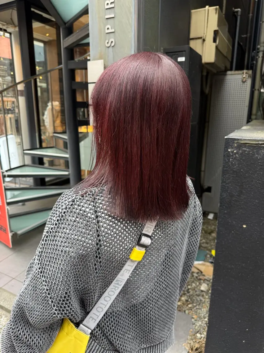 ミディアム カラー レッドカラー カット ヘアカラー トリートメント カットモデル募集/ 石川絢佳🍓⸝⸝꙳のヘアスタイル