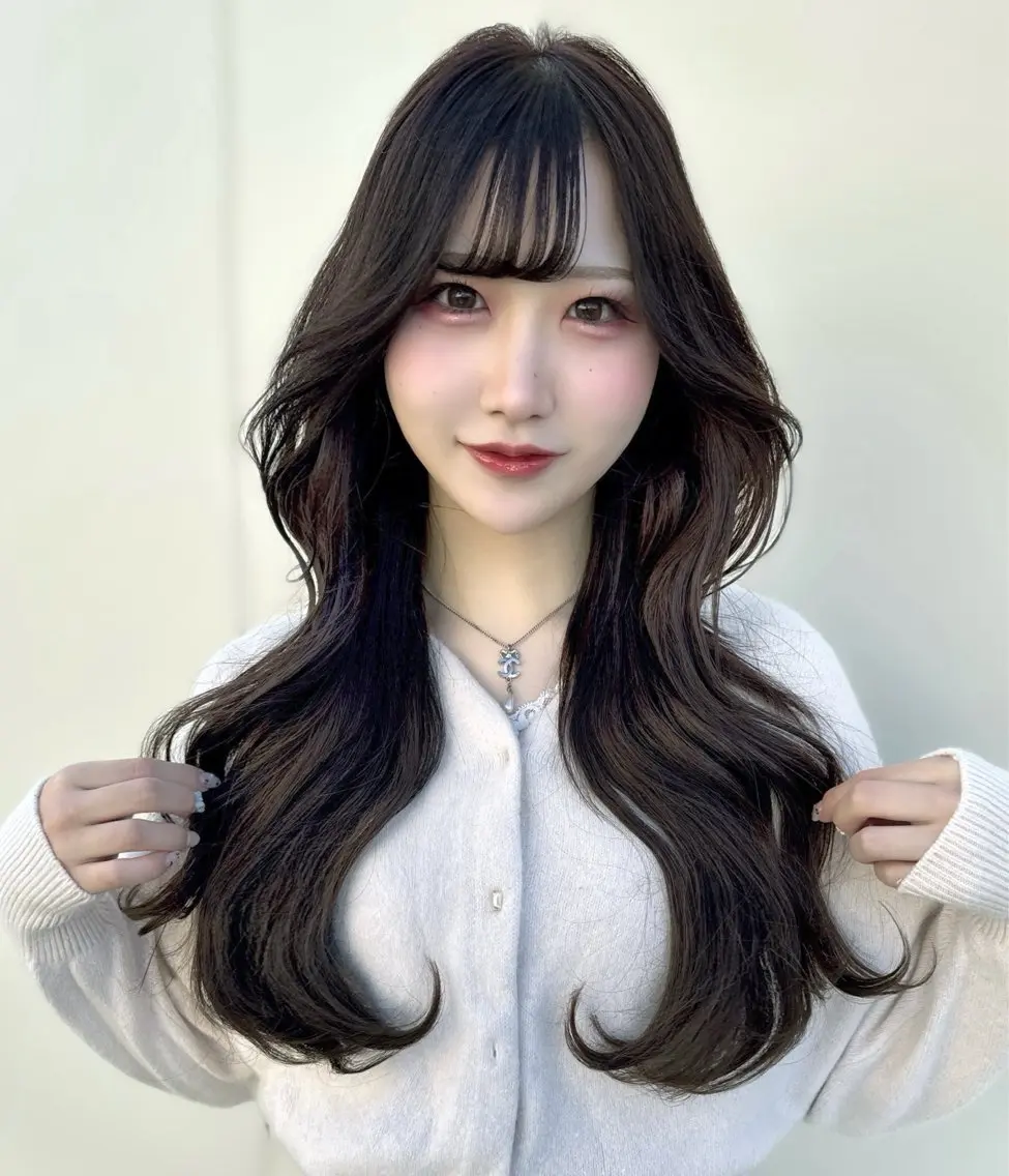 ミディアム カラー カット ヘアカラー トリートメント ヘッドスパ ヘアセット 韓国ヘア/レイヤー/ 顔まわり/りょーとのヘアスタイル