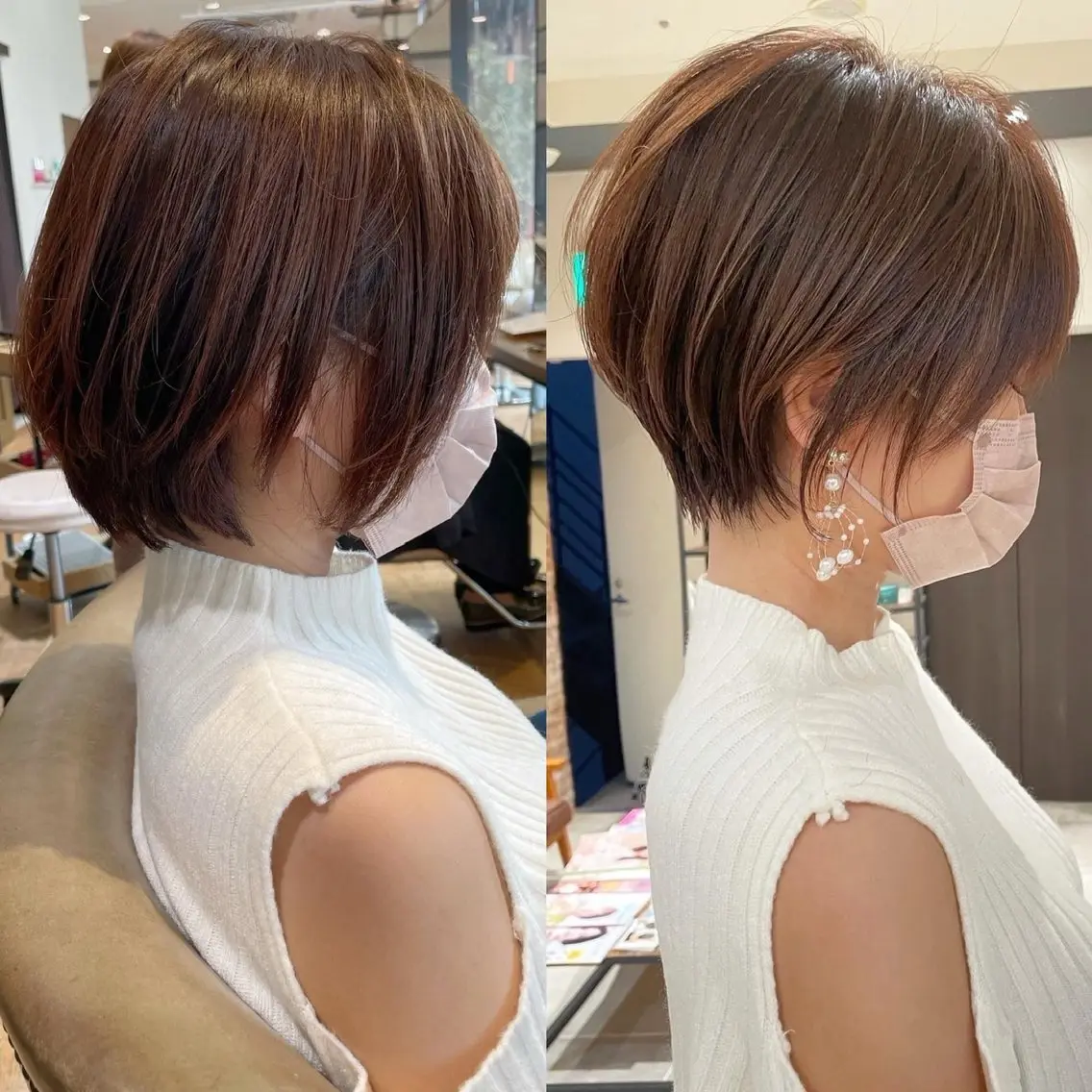 ショート カット トリートメント 白髪ぼかし×似合わ せショート/荒砂のヘアスタイル