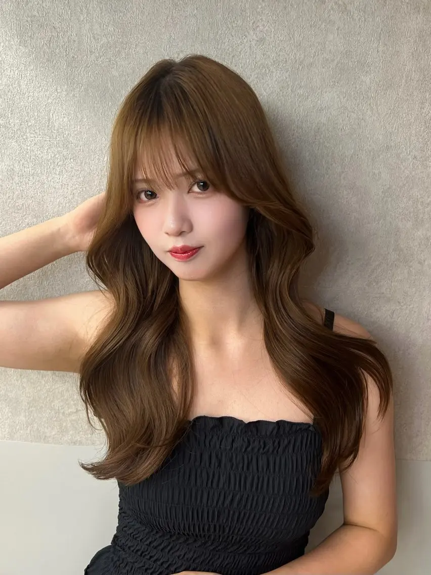 ロング カット ヘアカラー トリートメント 博多ベージュ 🐻松井傑のヘアスタイル