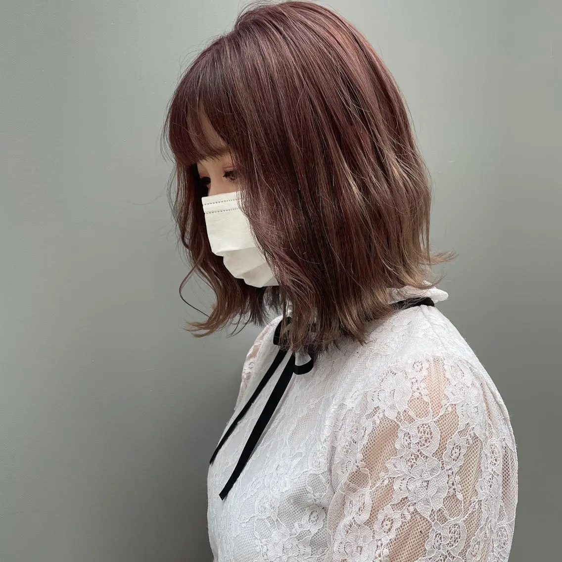 ミディアム カラー 髪質改善 中川 翔のヘアスタイル