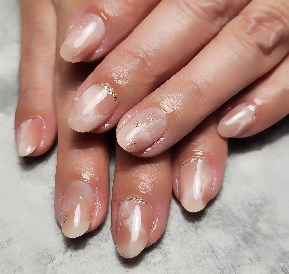 ネイル 大理石ネイル(マーブル) オフィスネイル ハンドネイル 個人サロン saltnailのネイルデザイン