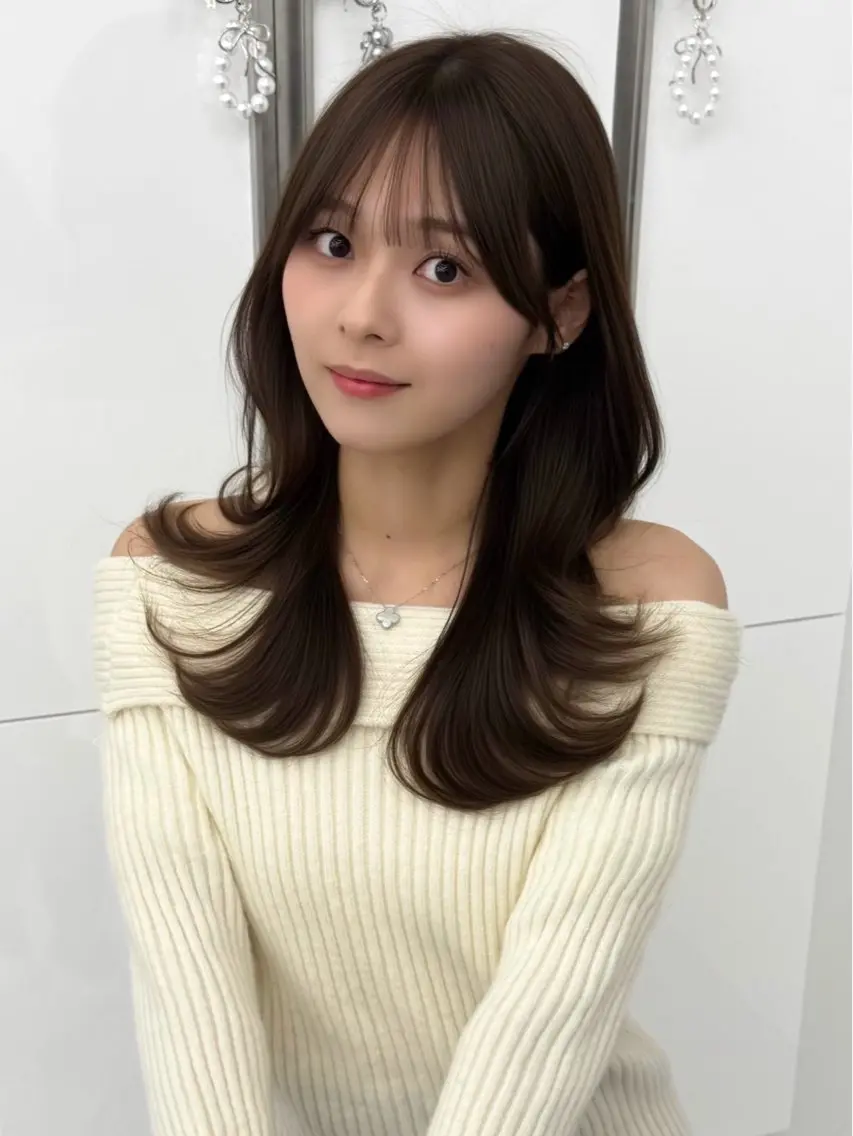 ミディアム カラー ヘアアレンジ カット ヘアカラー トリートメント 顔周り&ミディアム 特化/池袋/kokiのヘアスタイル