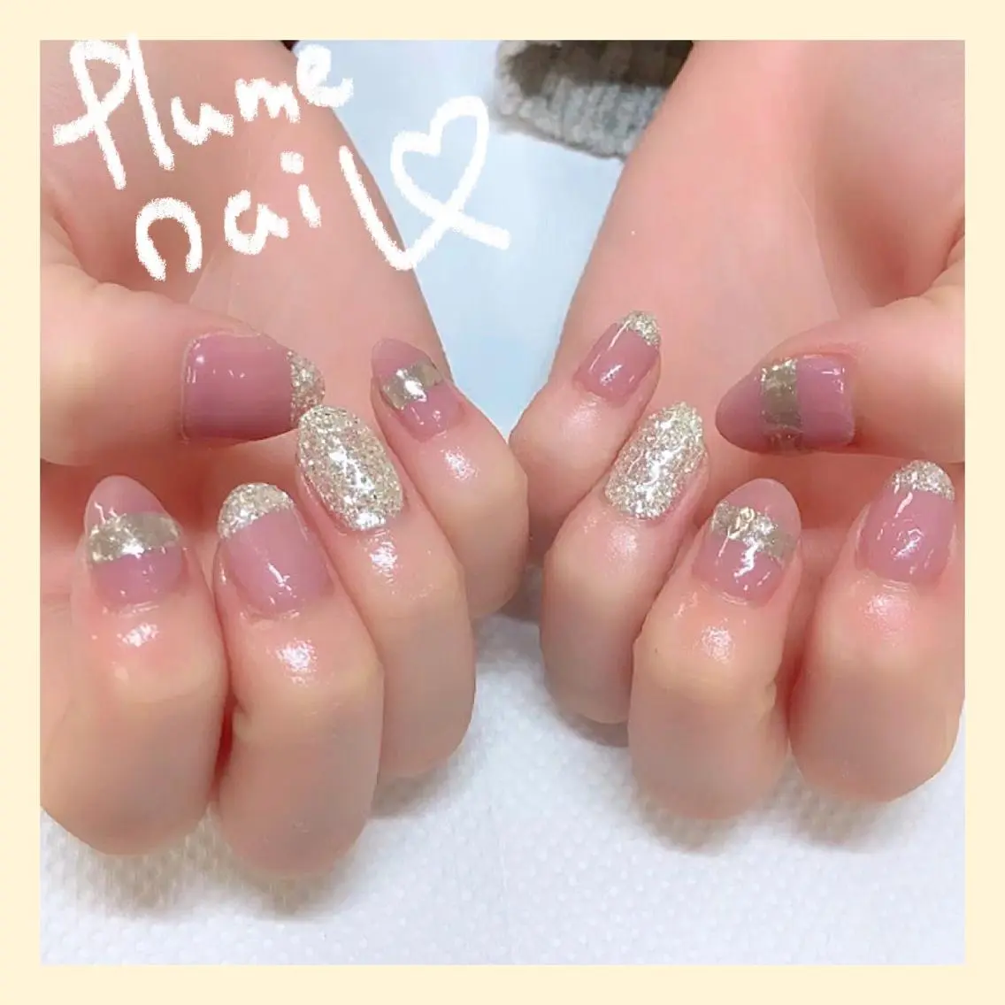 ネイル アートネイル オーロラネイル ハート キラキラネイル 韓国ネイル plume nail ☆韓国ネイルのネイルデザイン