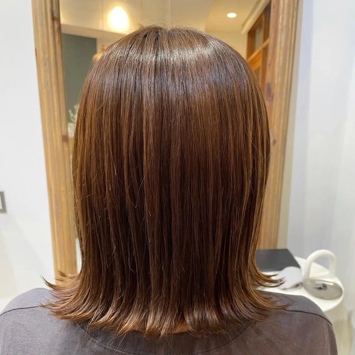セミロング カラー パーマ ヘアアレンジ カット ヘアカラー REONA🪽✨薬院 レイヤーカット🫧のヘアスタイル