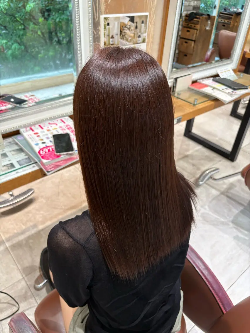 セミロング カラー ヘアカラー ❤️【暖色カラー】/ HARUKA🍒❤️のヘアスタイル