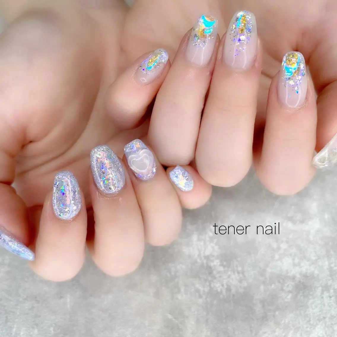 ネイル ハート 韓国ネイル UVネイル テネルネイル tener nailのネイルデザイン