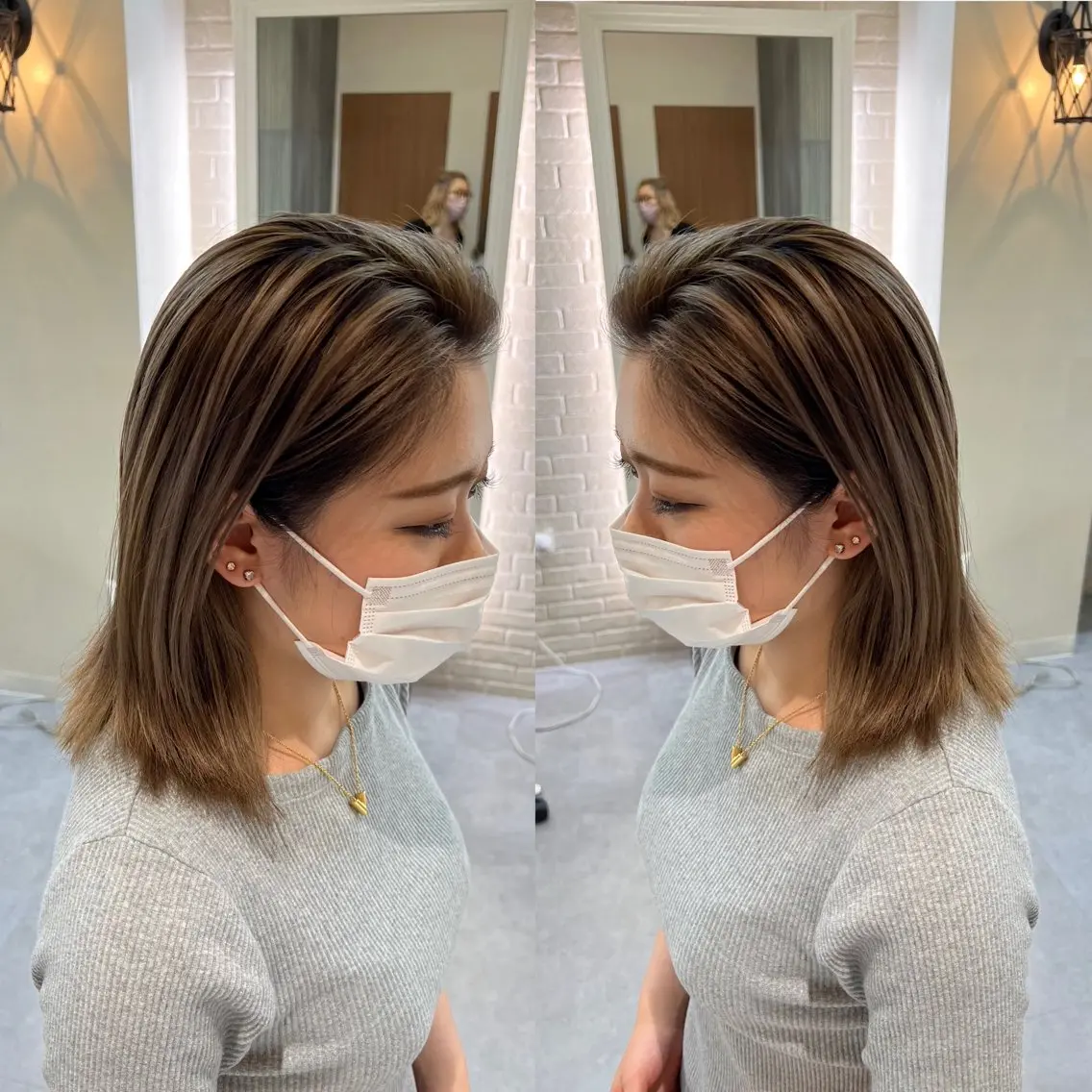 ショート バレイヤージュ ボブ🌈ナツヤのヘアスタイル