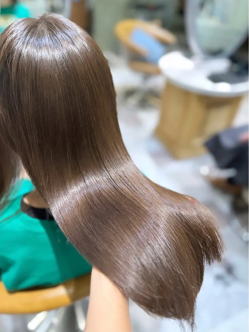 💎髪質改善💎酸性縮毛矯正+カラー+カット+クイックトリートメントの写真