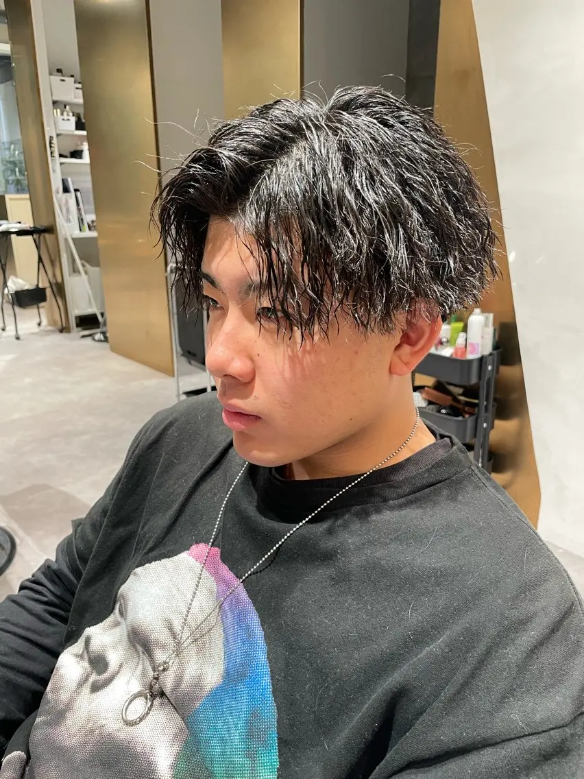 パーマ メンズ 無料ショートモデル 募集中❗️秋山ひらいのヘアスタイル