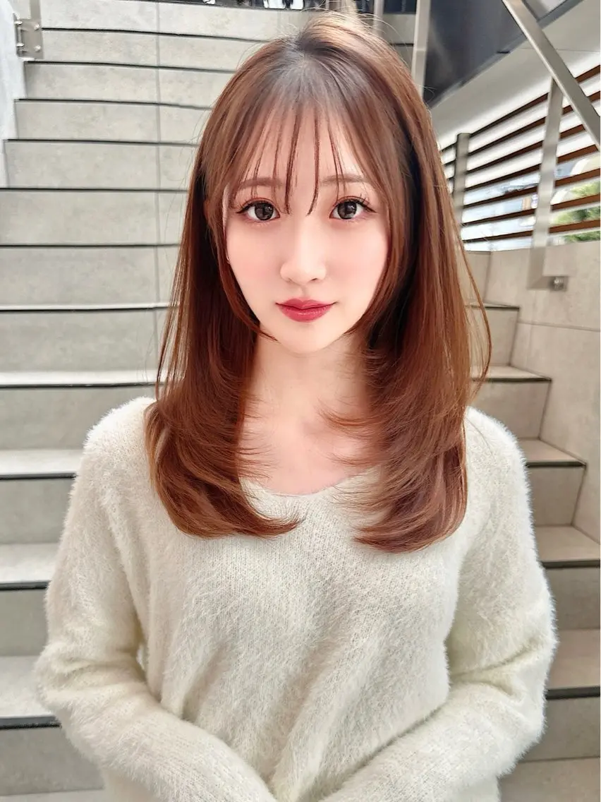 セミロング カラー カット ヘアカラー トリートメント 美髪縮毛矯正✨🫧 レイヤー川村利幸のヘアスタイル