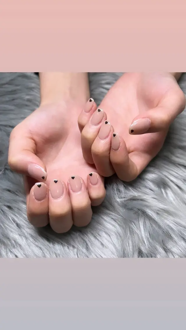 ネイル ハート ワンカラーネイル バレンタイン ulysses nailsalonのネイルデザイン