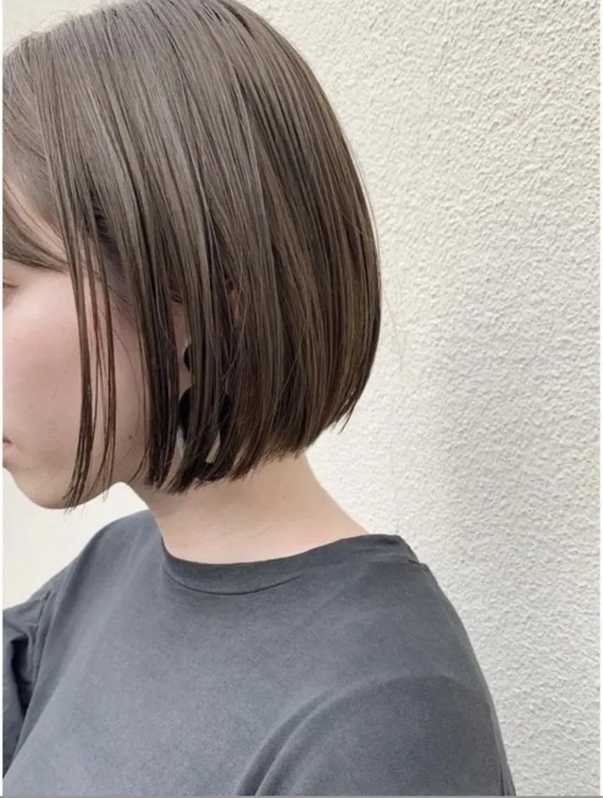 ショート カット センターパート 韓国ヘア・綾也のヘアスタイル