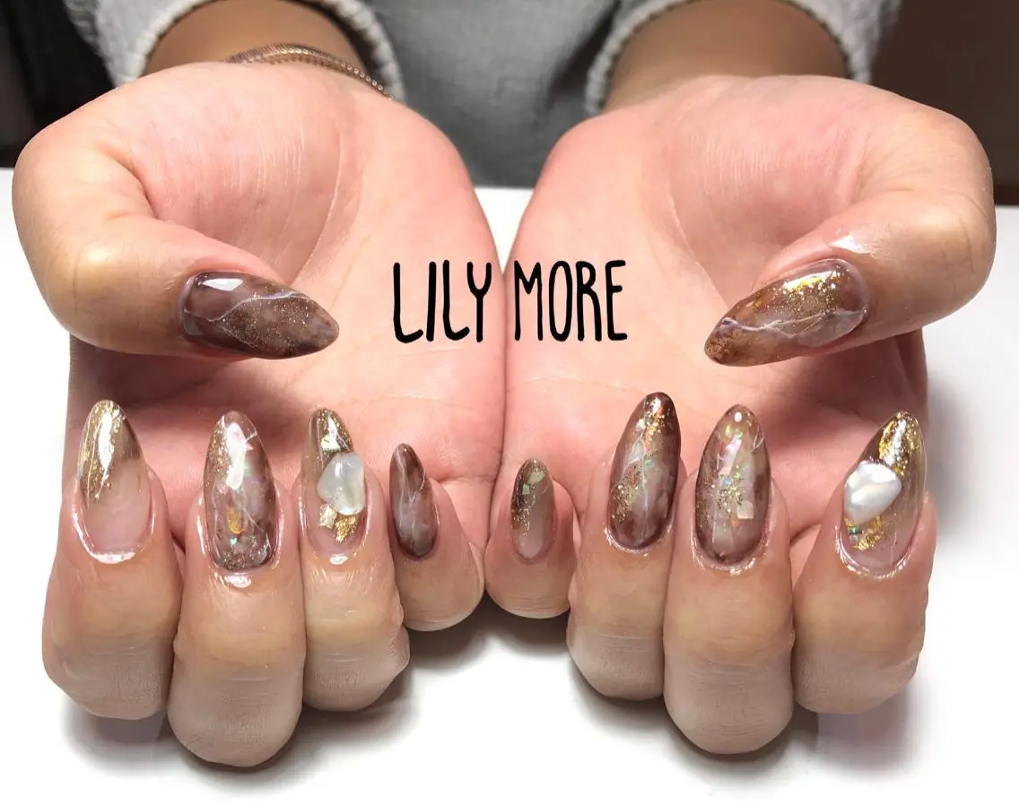 ネイル 大理石ネイル(マーブル) Lily closetのネイルデザイン