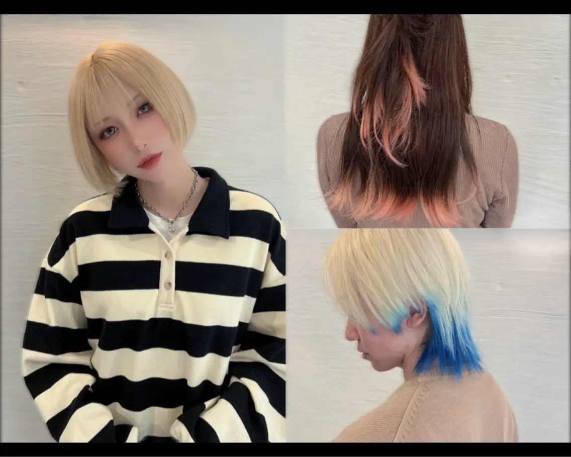 ミディアム カラー メンズ メンズブリーチ メンズハイトーン ブリーチ デザインカラー ハイトーンカラー 冨永 雄大のヘアスタイル