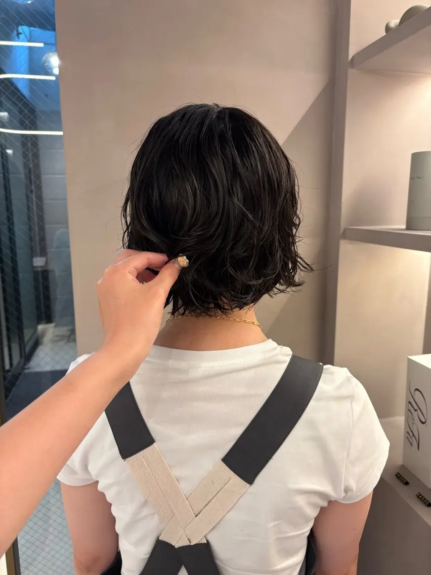 ショート パーマ カット ヘアカラー パーマ トリートメント 艶カラー/髪質改善 kyoka🫧のヘアスタイル
