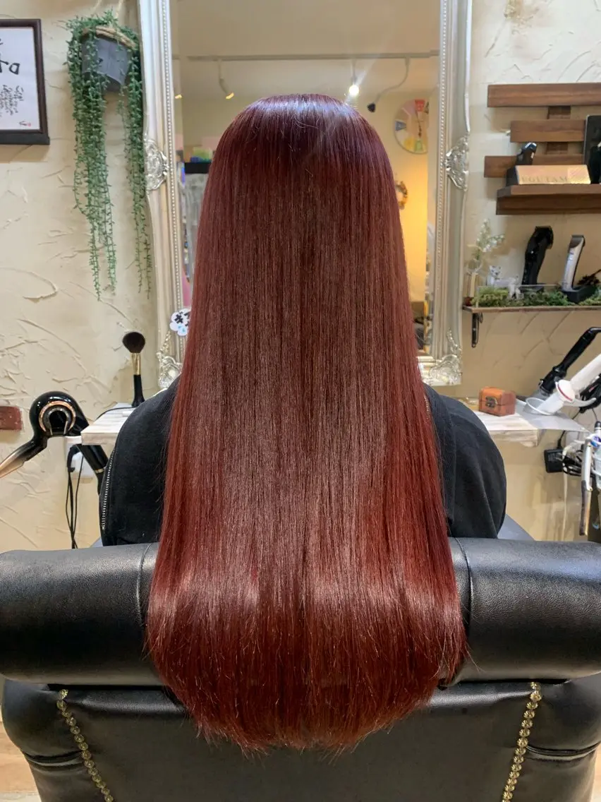 ロング ヘアカラー トリートメント 林 友美のヘアスタイル