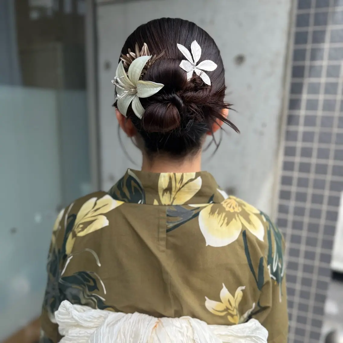 ミディアム ヘアセット 会田有紀 /切りっぱなしボブのヘアスタイル