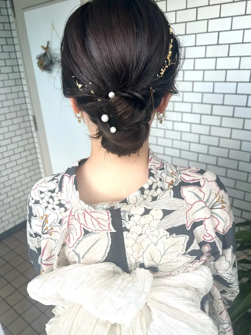 ヘアアレンジ 浴衣 大人可愛いヘアメイク 💋🧚‍♀️しずかのヘアスタイル
