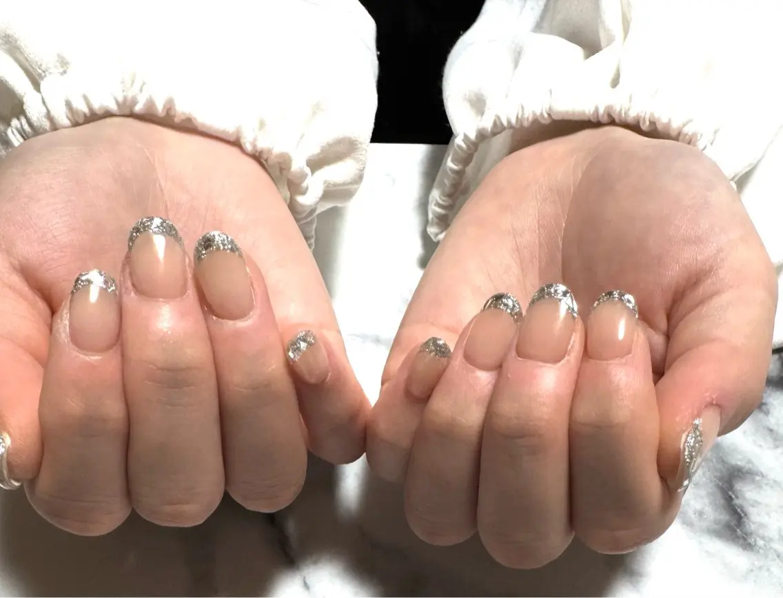 ネイル フレンチネイル ガラスフレンチ 徳永 加奈のネイルデザイン