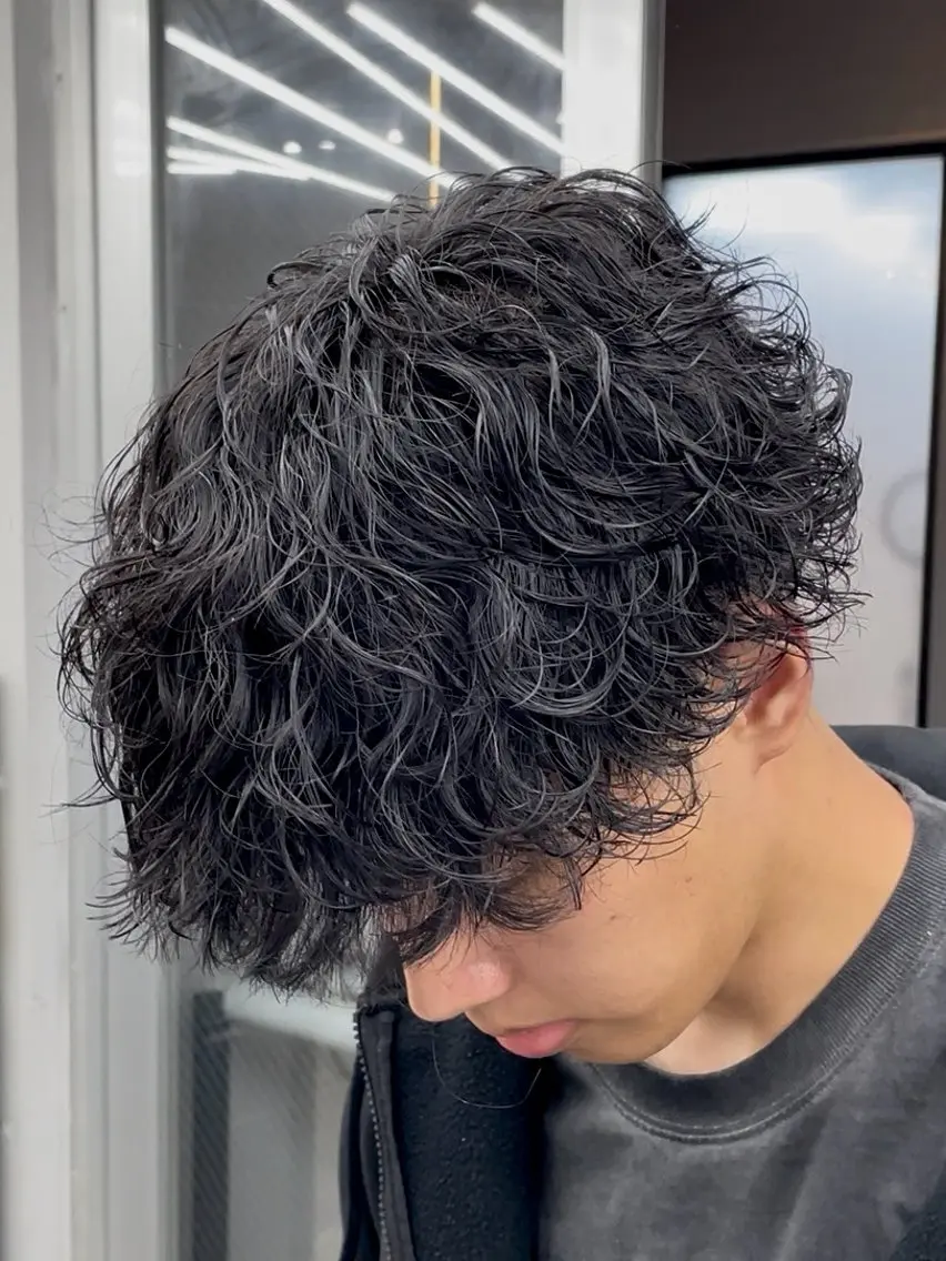 パーマ メンズ メンズパーマ 波巻きパーマ カット パーマ 🌀メンズパーマ/ ウルフ/しょうた🌀のヘアスタイル
