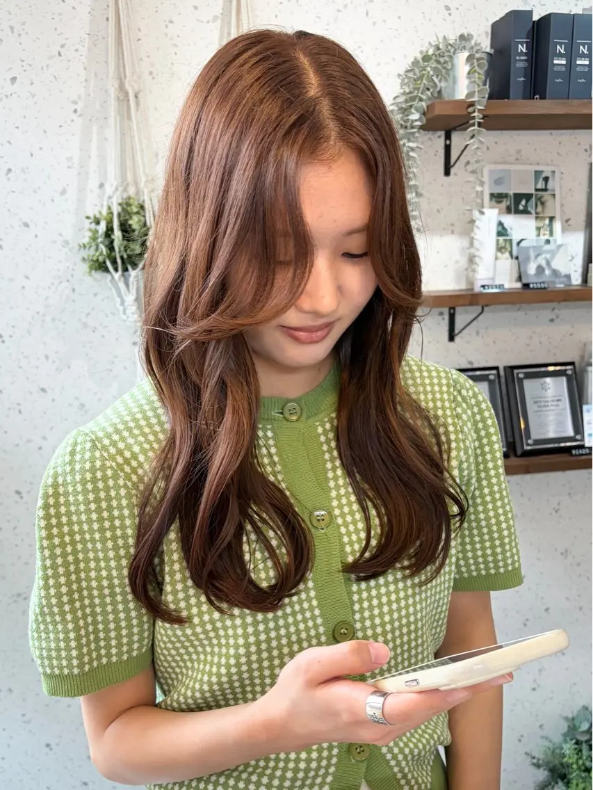 セミロング カット ヘアカラー トリートメント hanae 福岡/ 西新美容室のヘアスタイル