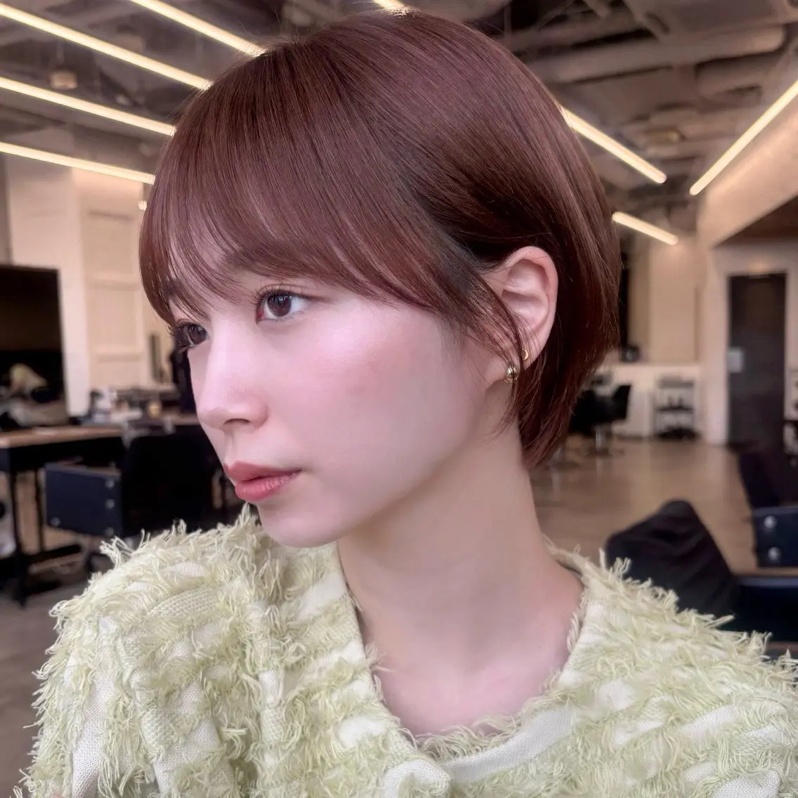 ショート カラー ベージュカラー 似合わせカット ショートヘア カット ヘアカラー トリートメント 顔まわり🥨レイヤー /透明感/水口舞奈のヘアスタイル