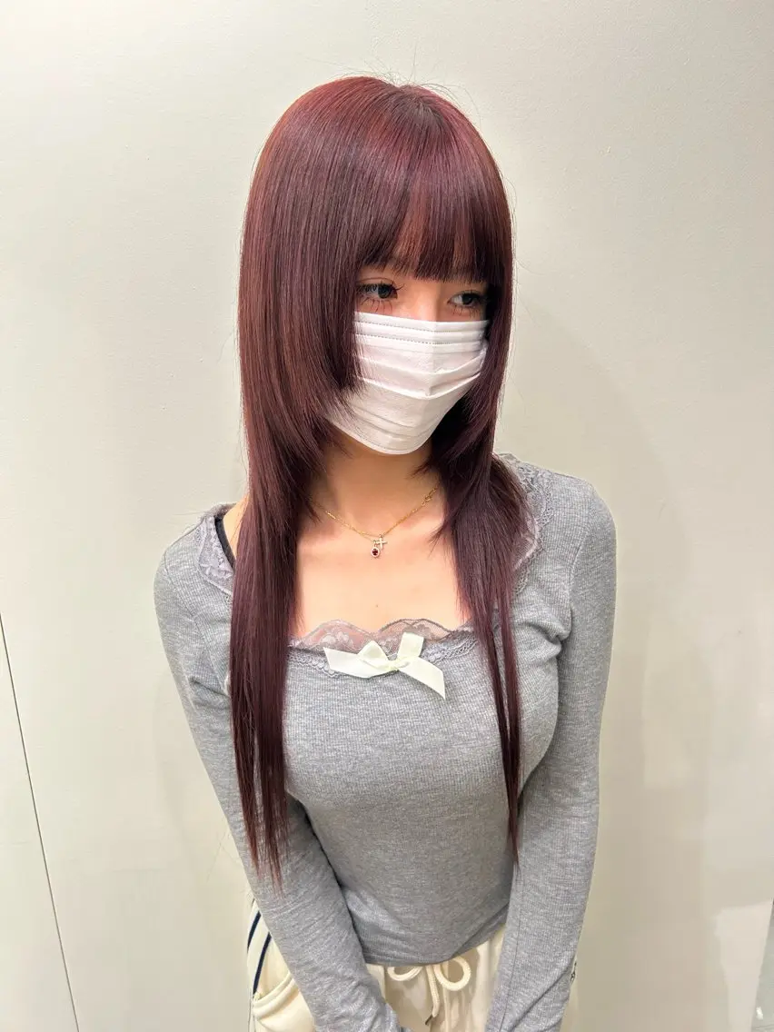 ロング カラー ラベンダーカラー ピンクカラー ピンクラベンダー トリートメント 透明感似合わせカラー 🍀あかり🍀のヘアスタイル