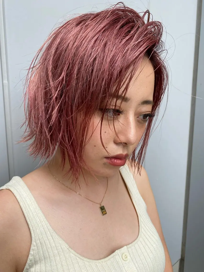ショート カラー ハイトーンカラー ピンクカラー 🌼🌼岡崎 太知🌼🌼のヘアスタイル