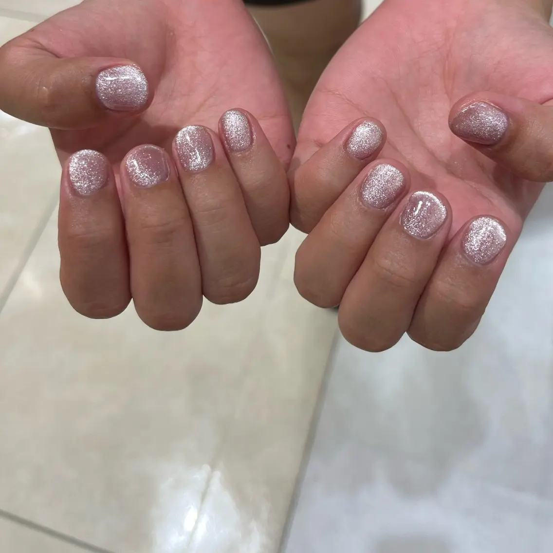 ネイル マグネットネイル ワンカラーネイル ピンク manami プルミエール錦糸町店のネイルデザイン
