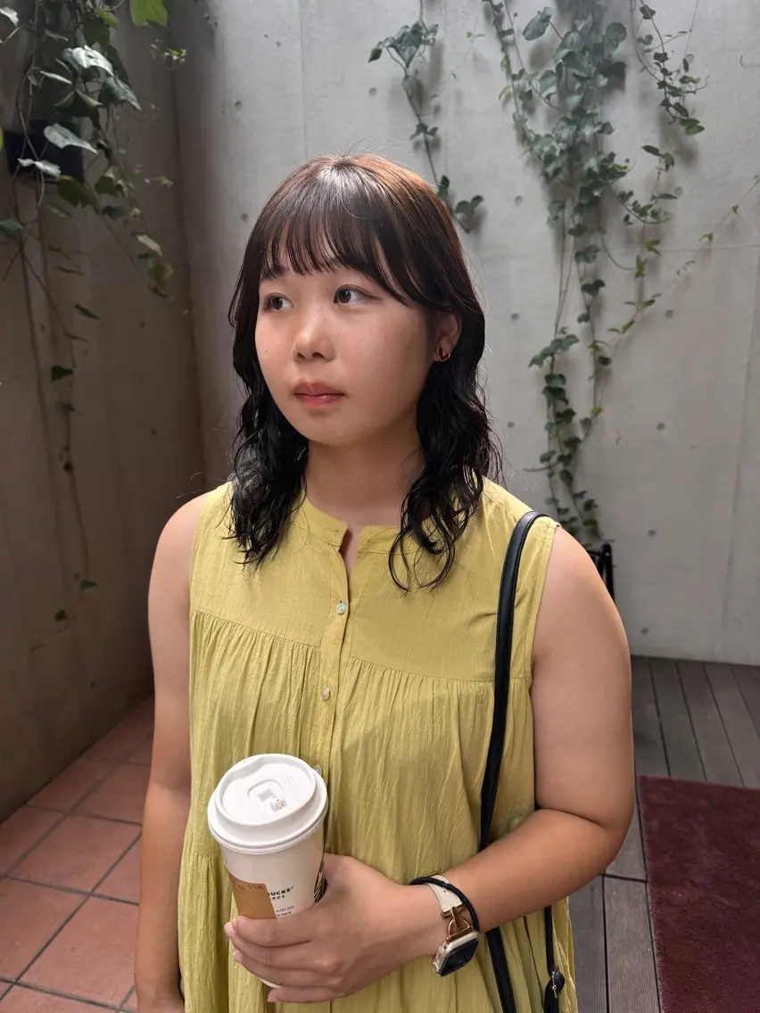 ミディアム パーマ ミディアムパーマ カット パーマ 大橋 芽衣のヘアスタイル