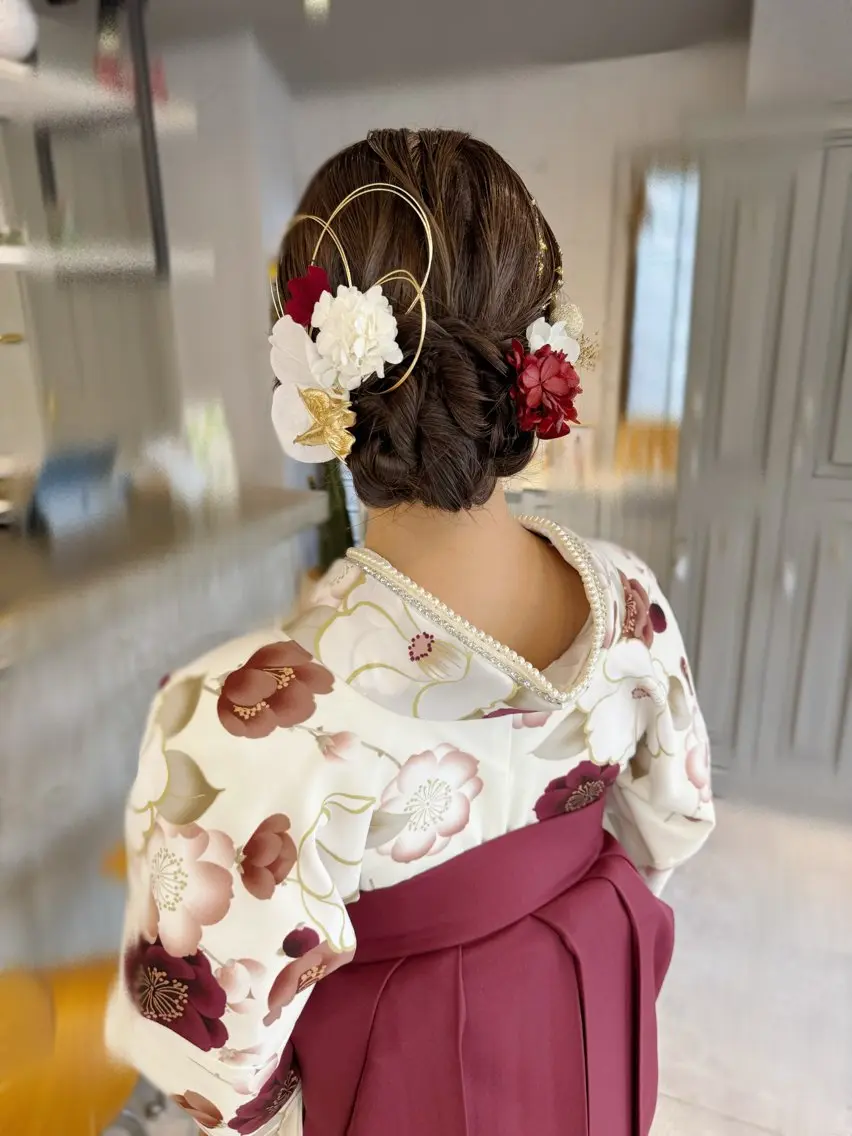 ヘアアレンジ 着付け 🫧札幌ブリーチなし 透明感カラーゆん🫧のヘアスタイル