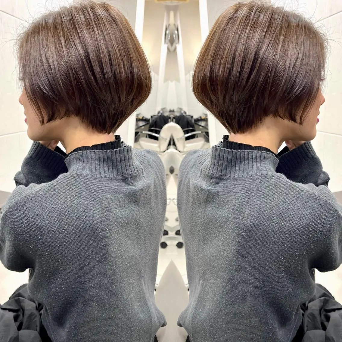 ショート カラー ハンサムショート ベージュカラー ブルーカラー ショートヘア カット ヘアカラー トリートメント ハタケヤマヨシキ ／BOOTHのヘアスタイル
