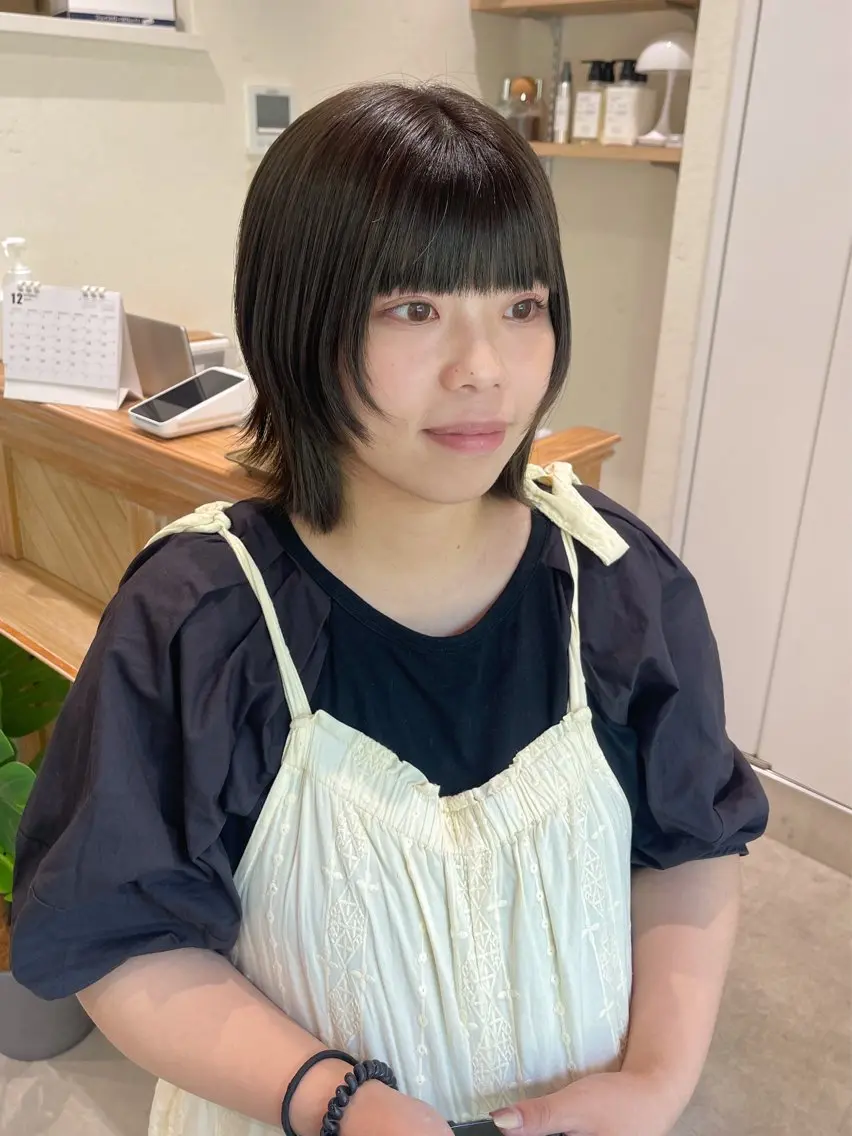 ショート カラー カット ヘアカラー トリートメント ミレイ/layer/ ブリーチなしWカラーのヘアスタイル