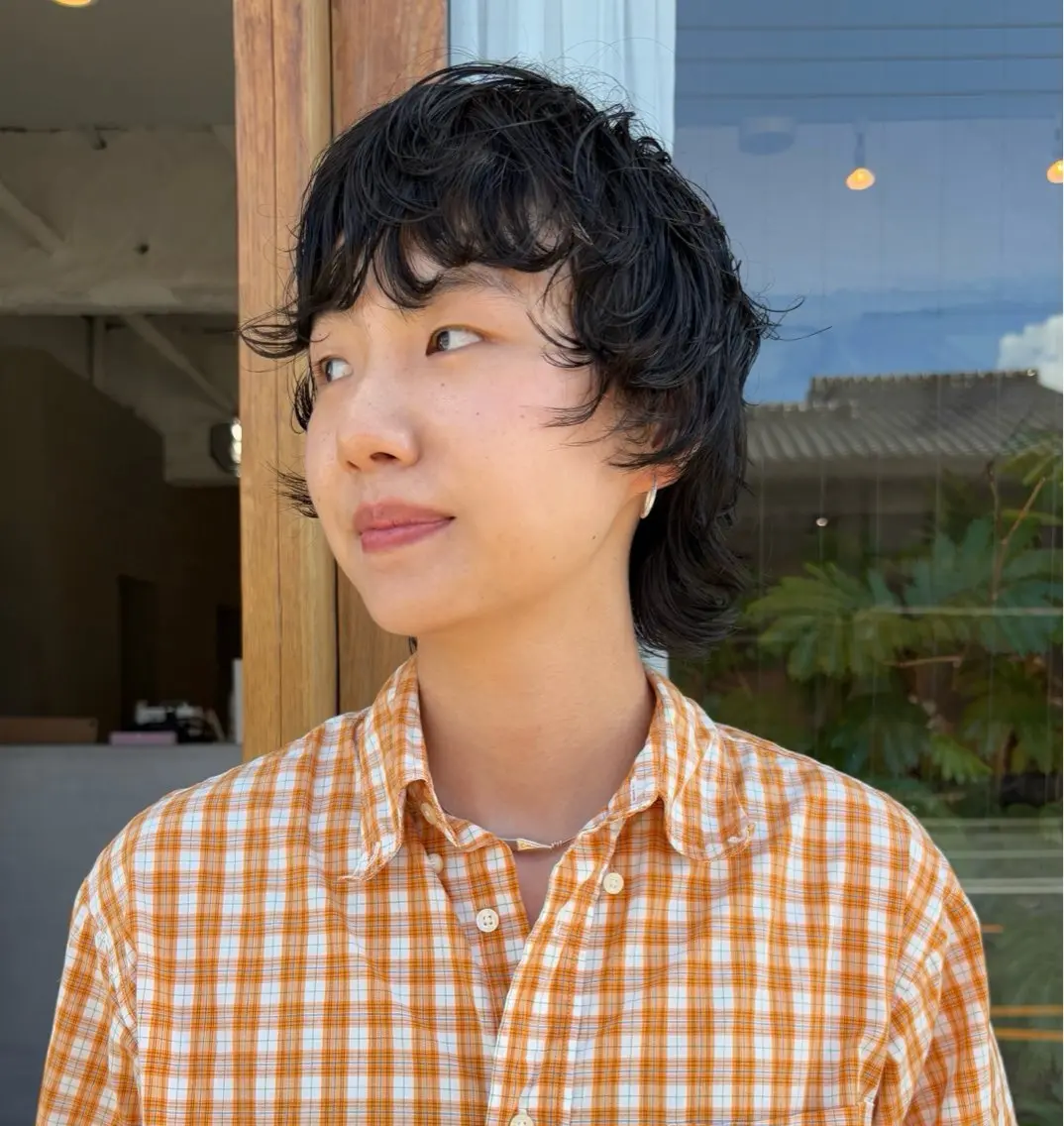 ミディアム パーマ カット パーマ 青木 若菜のヘアスタイル