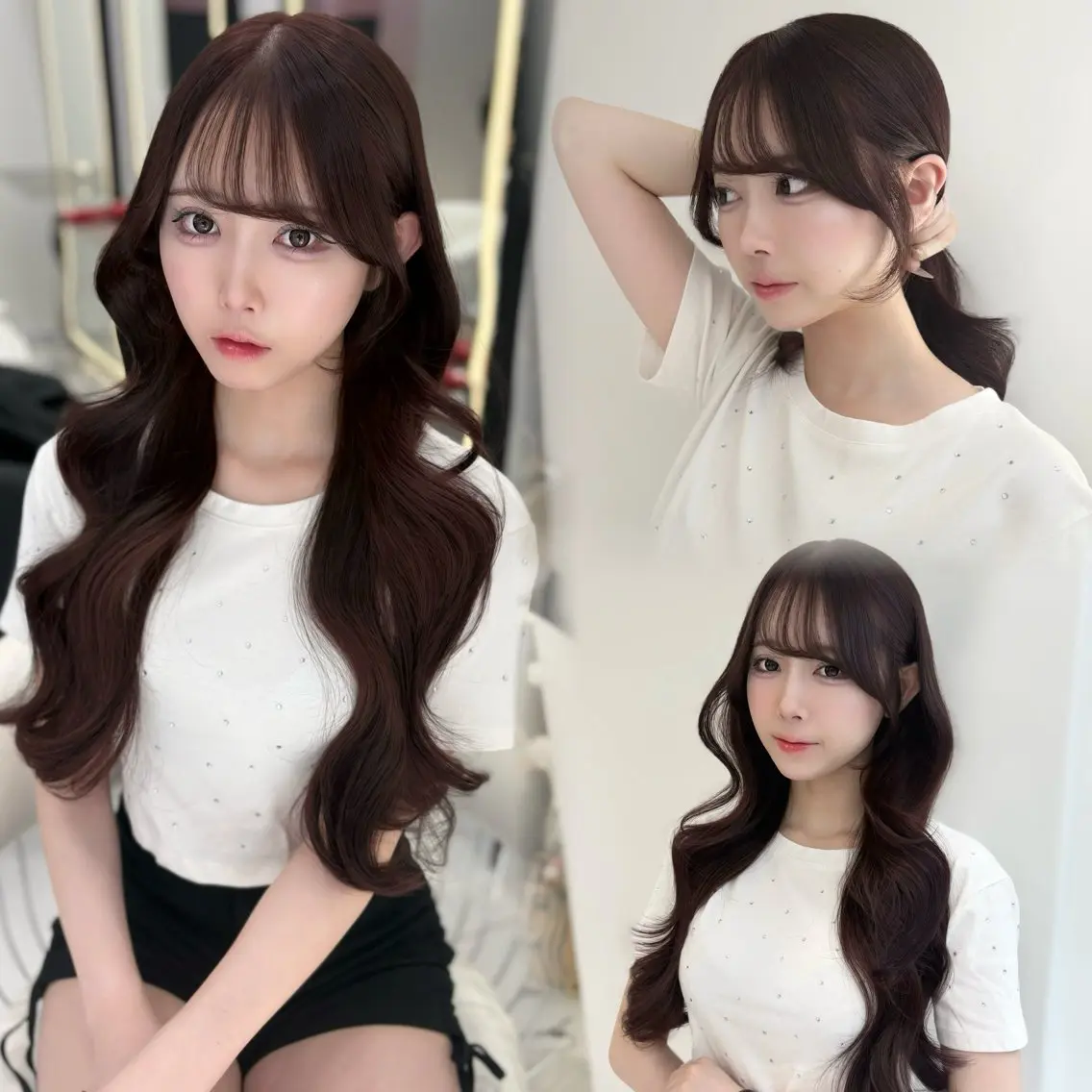 ロング カラー カット ヘアカラー トリートメント 新宿/韓国ヘア 中明度カラー/かやのヘアスタイル