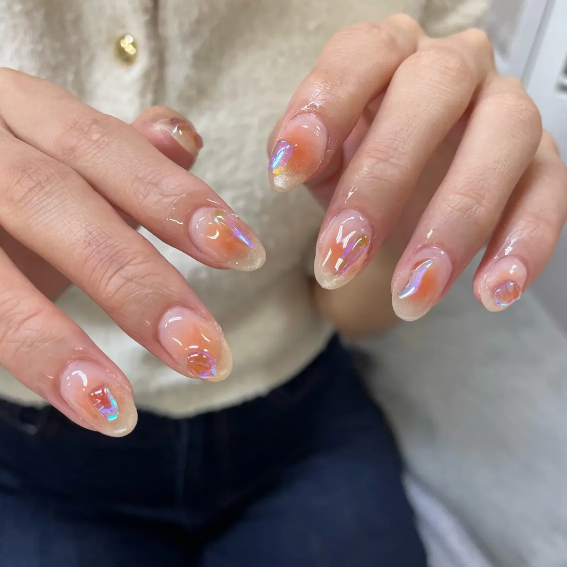 ネイル オーロラネイル ハンドネイル フットネイル Nail💞 rinakoのネイルデザイン
