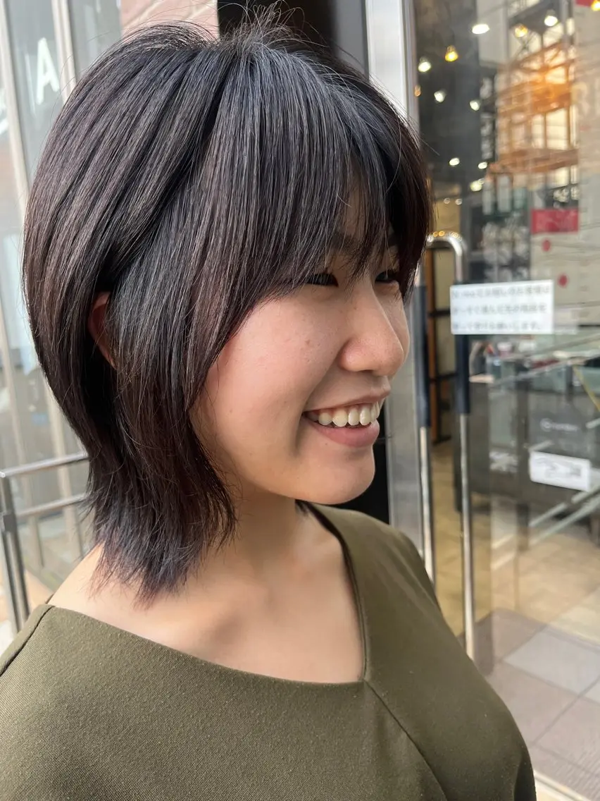 ミディアム カラー 久木原 ゆりのヘアスタイル
