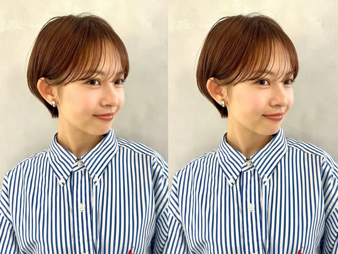 ショート カット ヘアカラー トリートメント 骨格診断で絶対可愛い ✨丸みショート✨凌弥のヘアスタイル