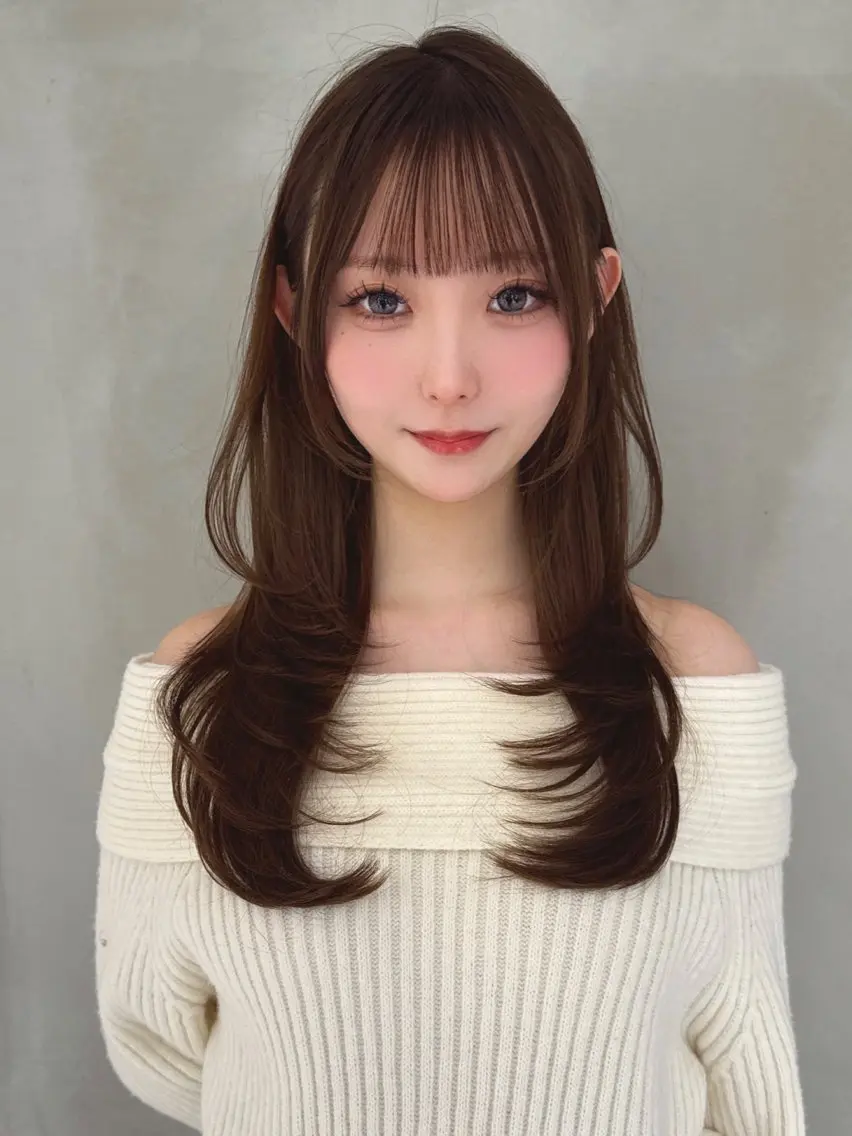 【0円レイヤー⭐️】ロングレイヤーカット🇰🇷➕髪質改善トリートメント🩵🩷の写真